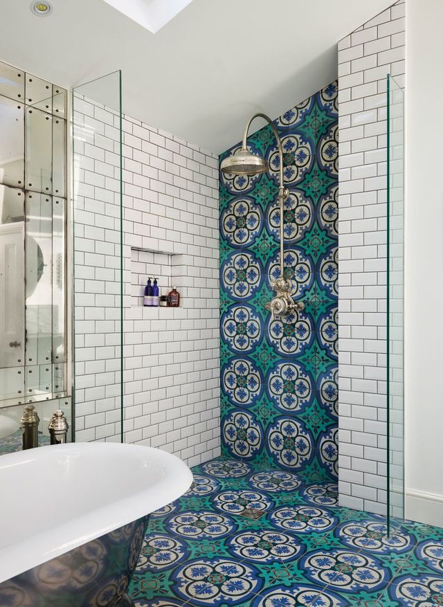 Carrelage imitation carreaux de ciment salle de bain