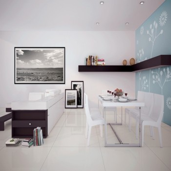 Carrelage poli brillant blanc