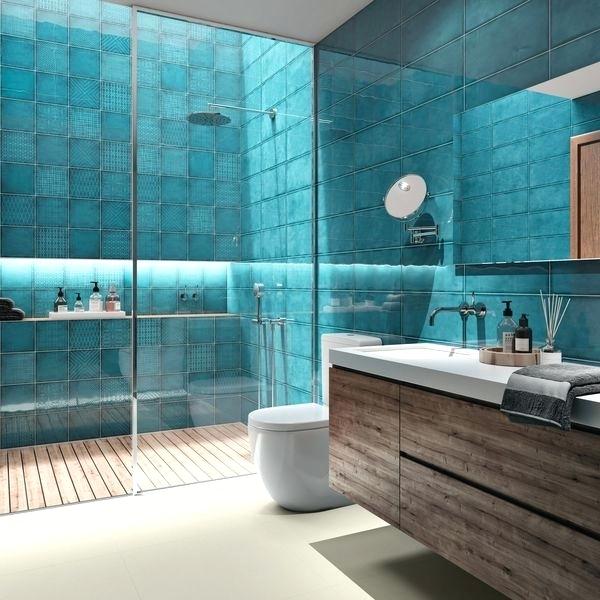 Carrelage mural bleu turquoise