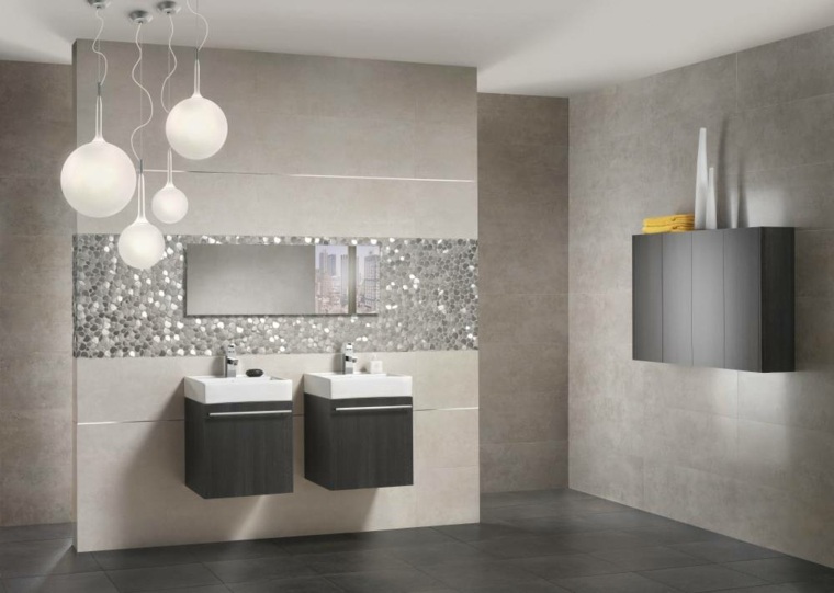 Carrelage marron brillant salle de bain