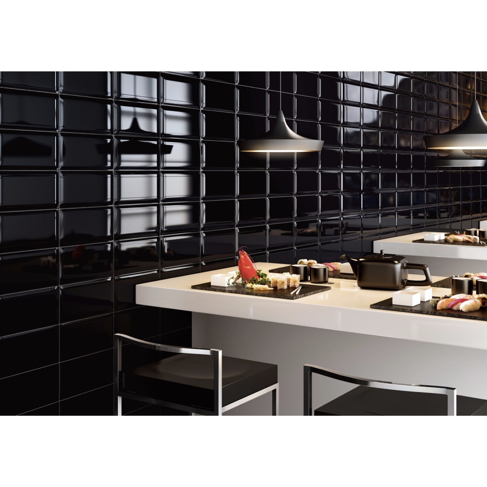 Carrelage mur cuisine noir