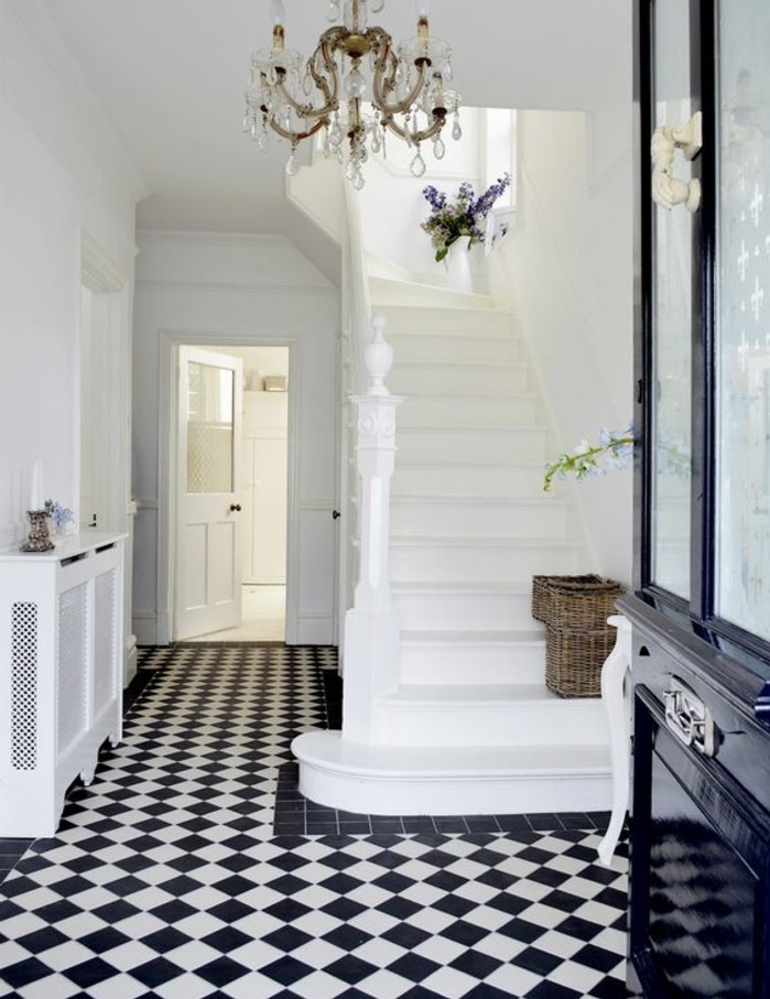 Carrelage noir et blanc
