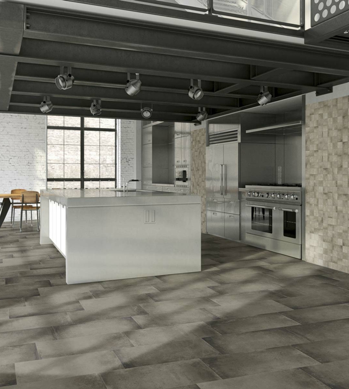 Carrelage cuisine effet beton