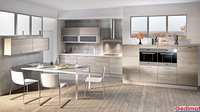 Carrelage cuisine gris inox