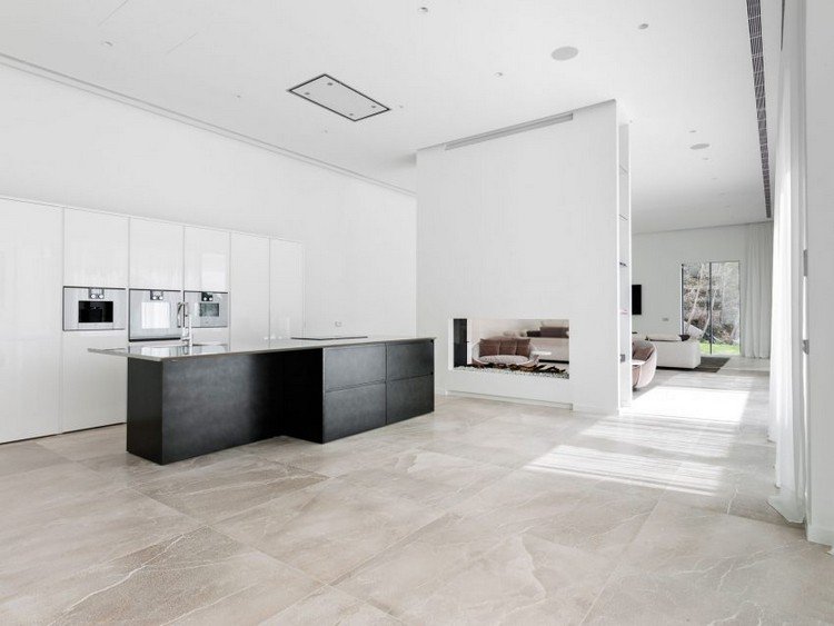 Carrelage blanc veine gris