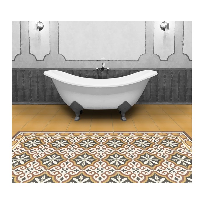 Carrelage gris et blanc