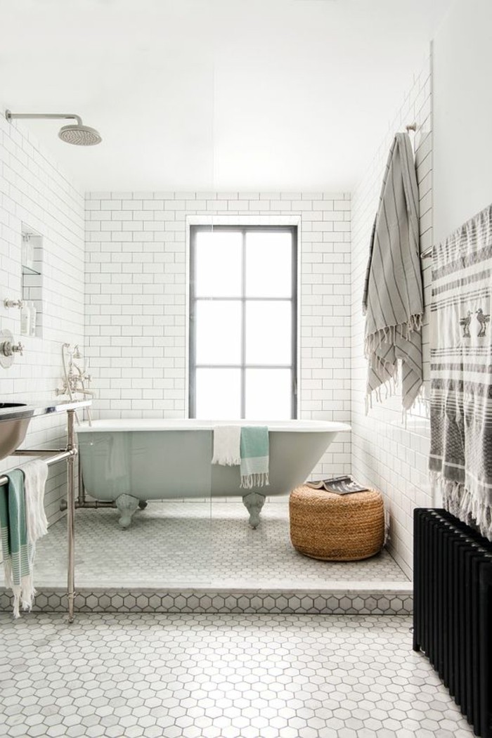 Carrelage hexagonal sol salle de bain