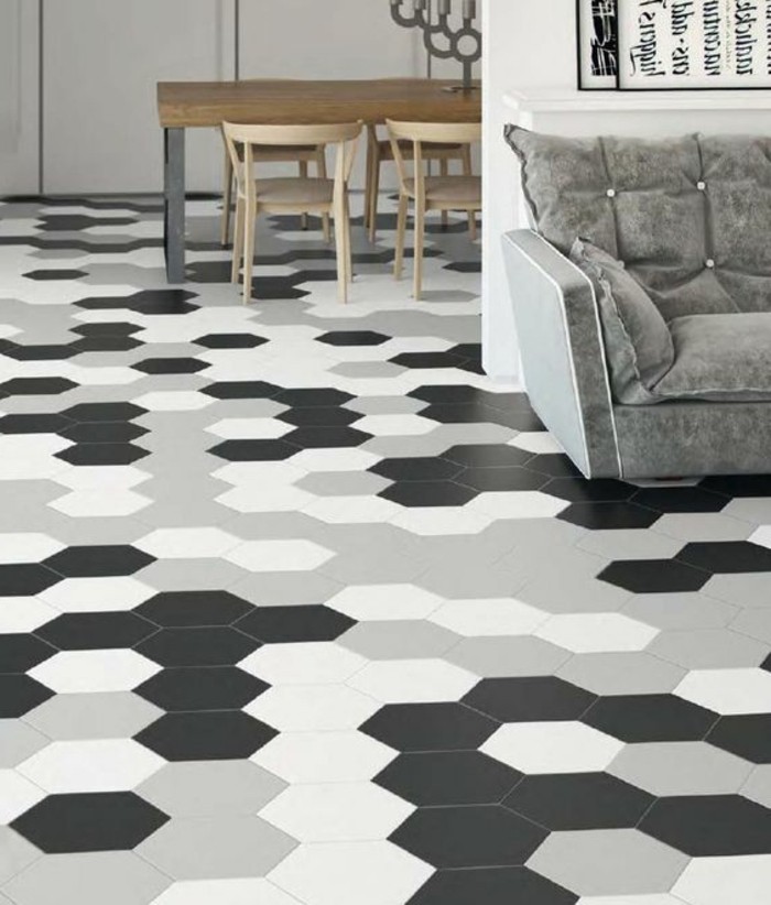 Carrelage hexagonal brique