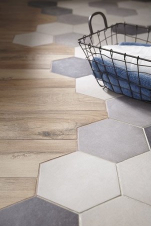 Carrelage hexagonal uni