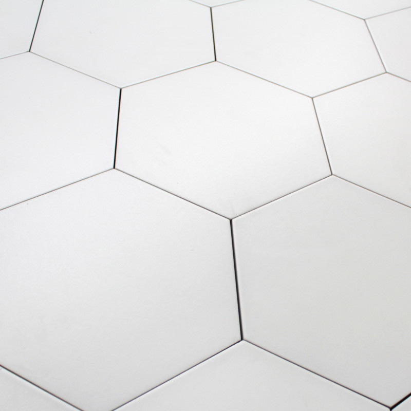 Carrelage blanc hexagone