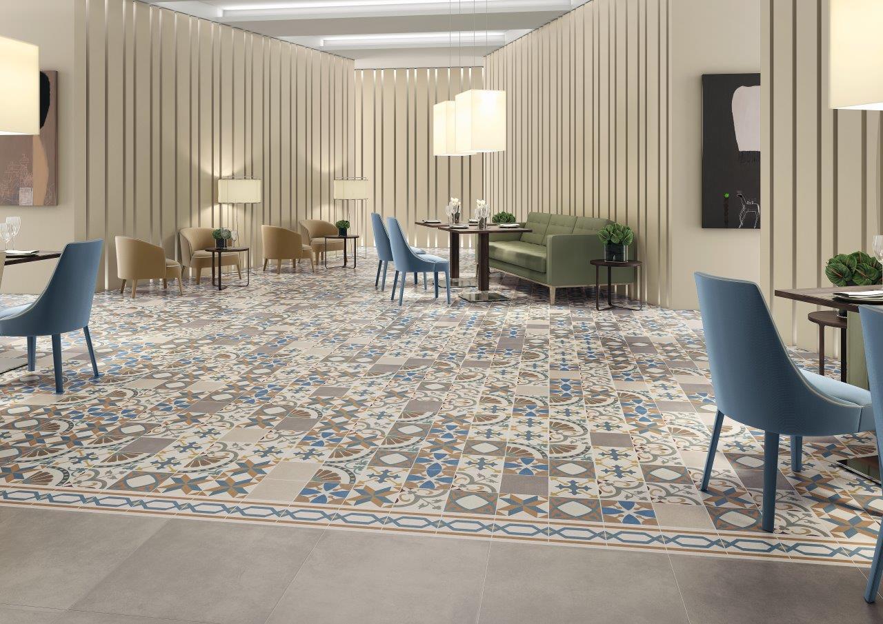 Carrelage avec carreaux de ciment