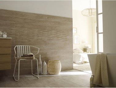 Carrelage parquet mur