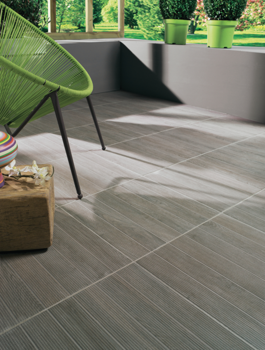 Carrelage imitation parquet gris point p