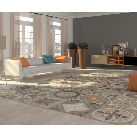 Carrelage style ancien gris