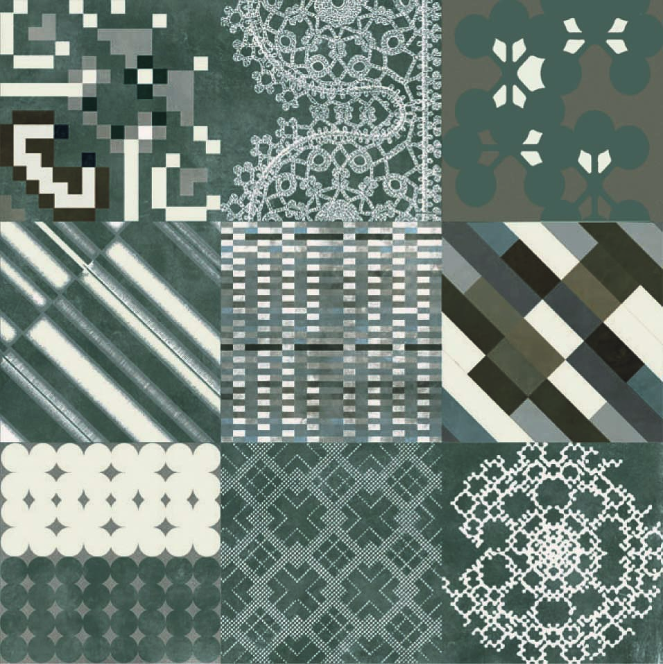 Carrelage carreaux de ciment vert
