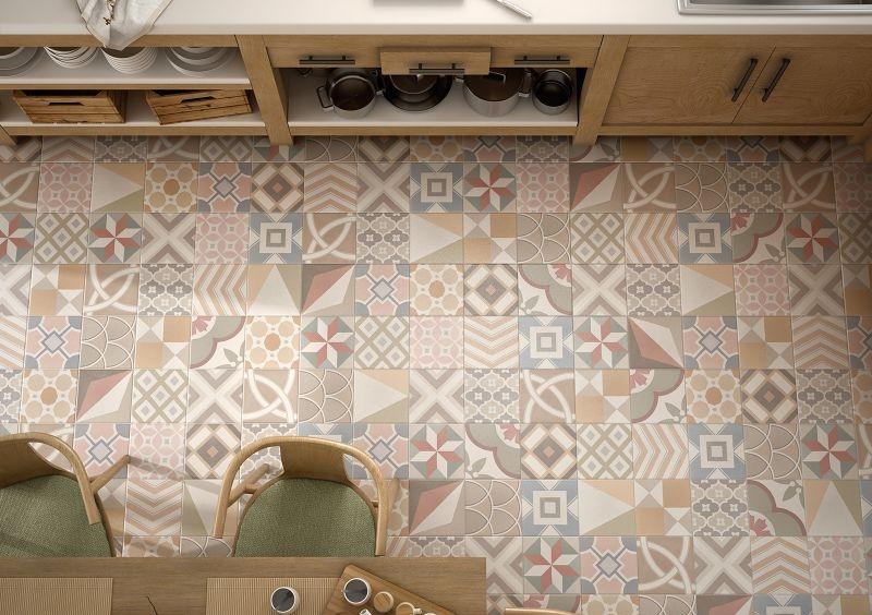 Carrelage imitation carreaux de ciment couleur
