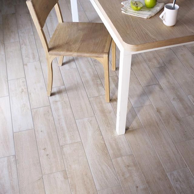 Carrelage effet parquet clair