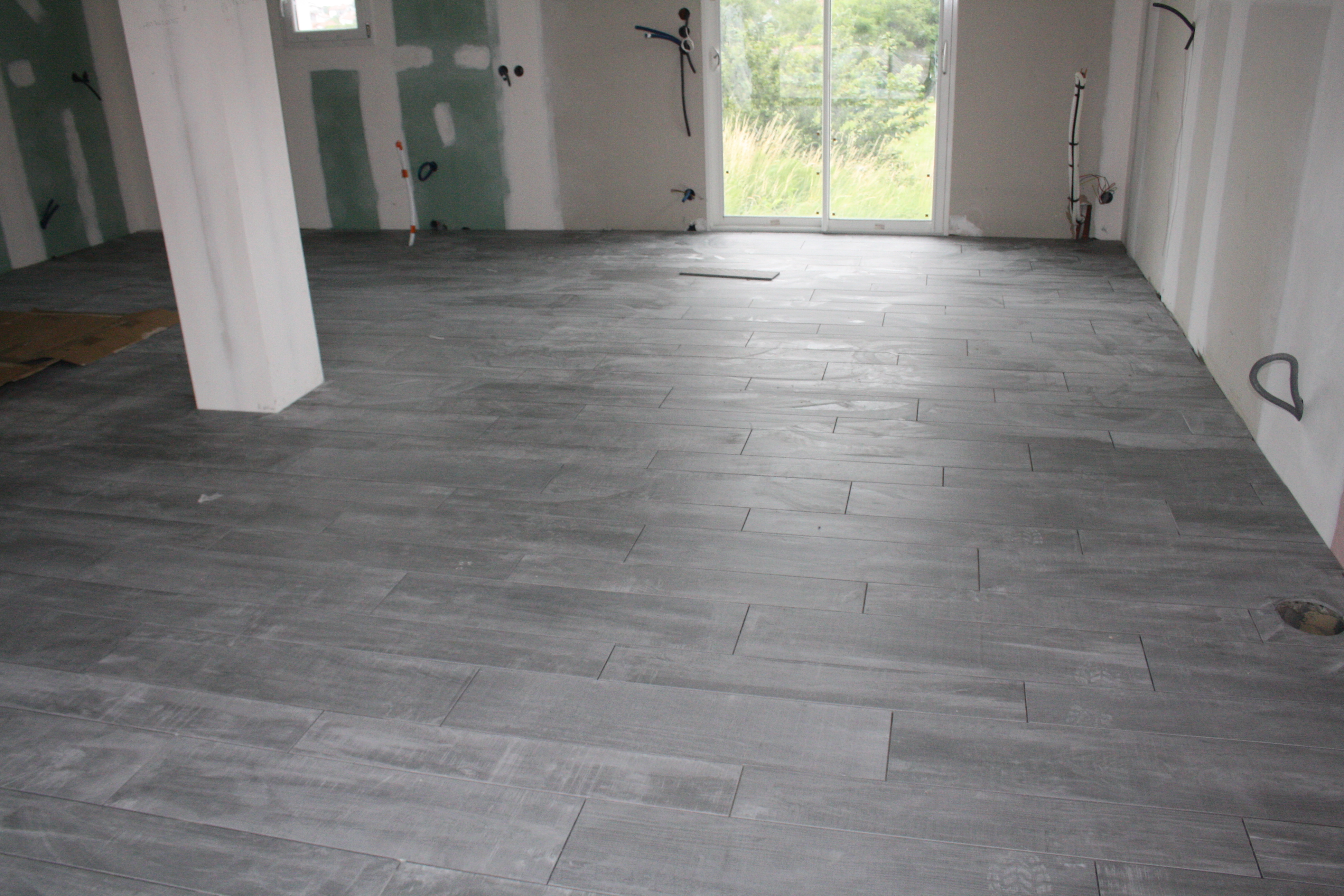 Carrelage parquet bleu