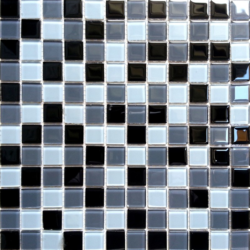 Carrelage mosaique noir et gris