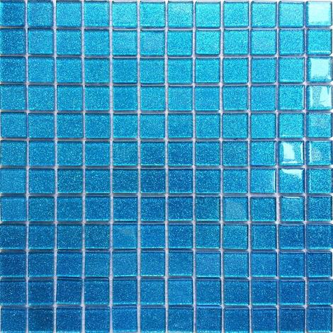Carrelage verre bleu