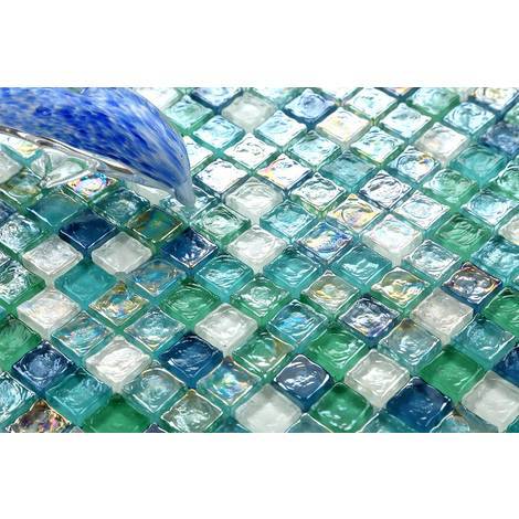 Carrelage mosaique bleu vert