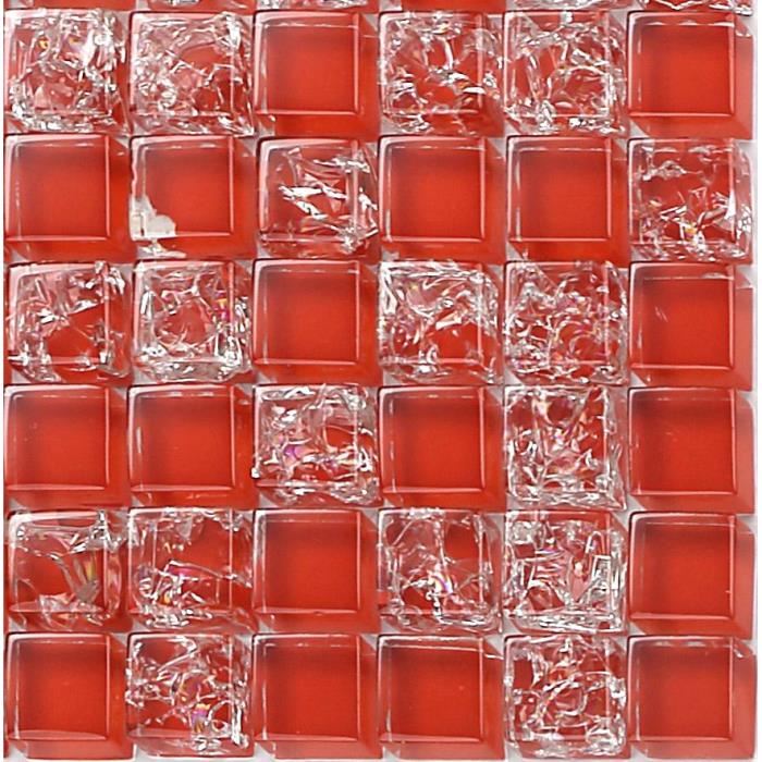 Carrelage mosaique rouge et blanc