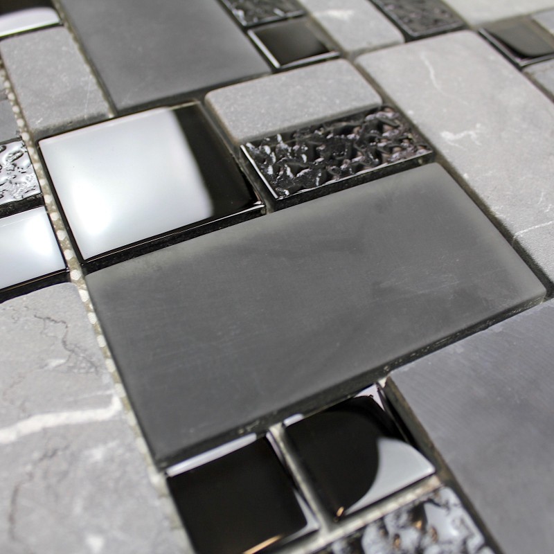 Carrelage mural mosaique inox
