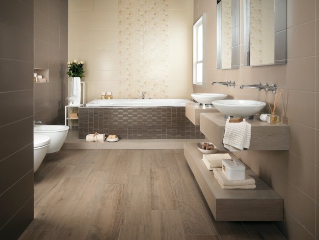Carrelage salle de bain creme