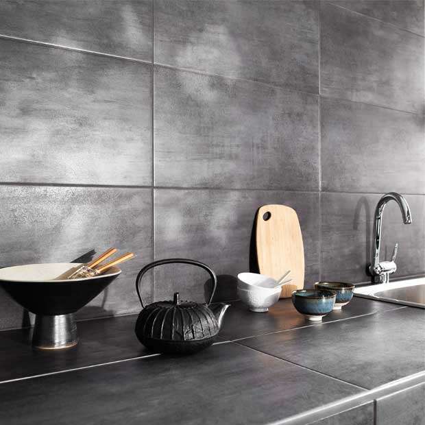 Carrelage anthracite pailleté