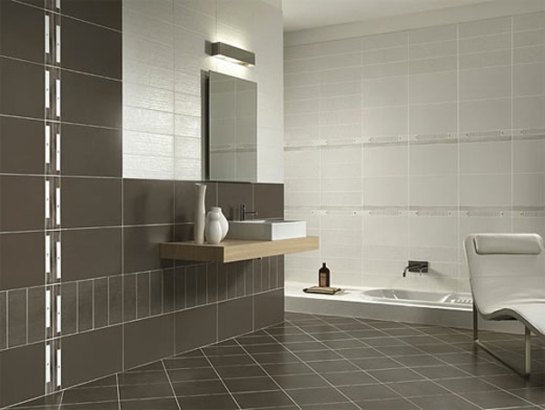 Carrelage gris et blanc pour salle de bain