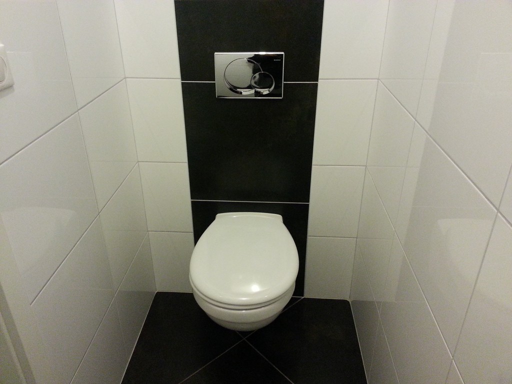 Carrelage wc noir et blanc