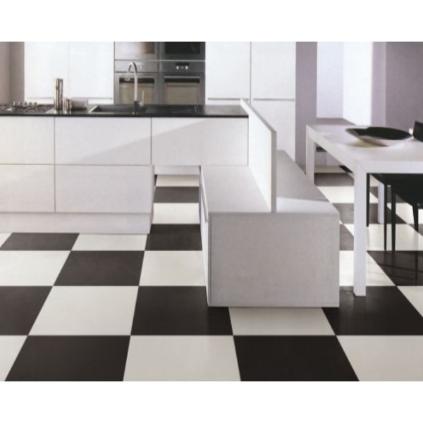 Carrelage brillant noir et blanc
