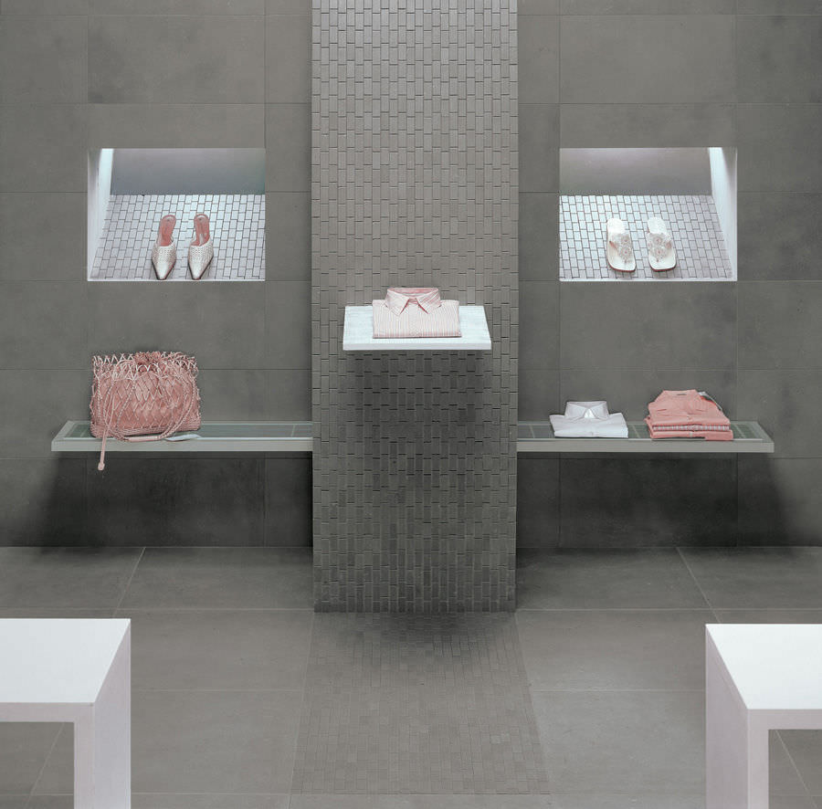 Carrelage argent brillant