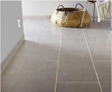 Carrelage gris sol salle de bain