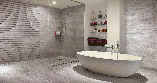 Carrelage salle de bain or
