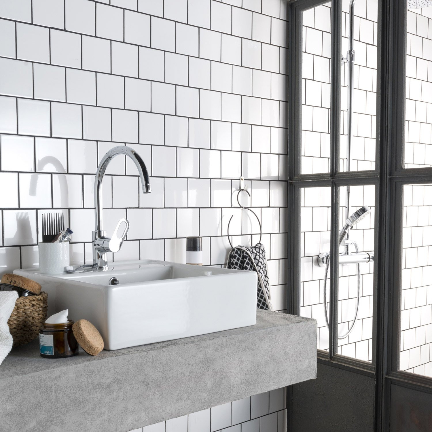 Carrelage blanc mural bricoman