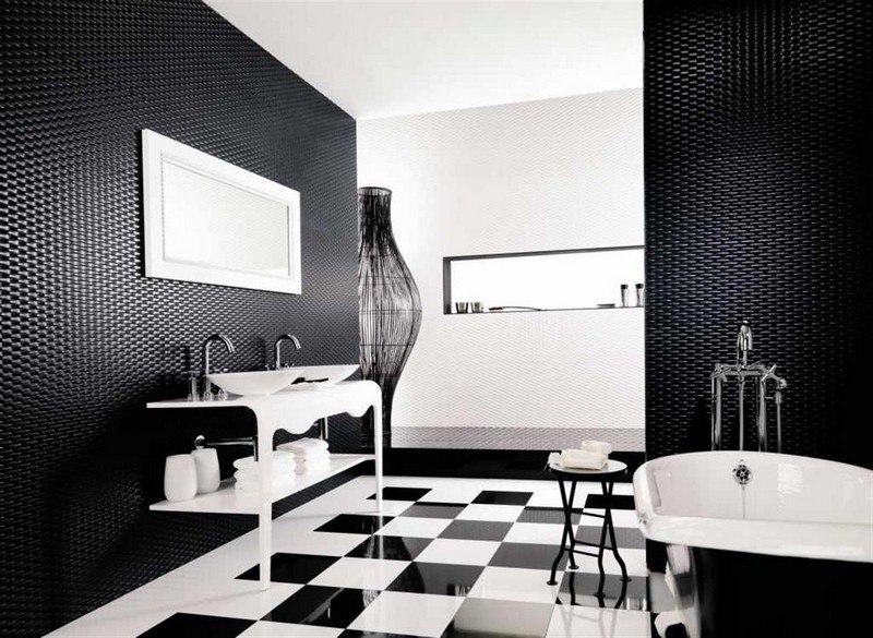 Carrelage noir blanc gris