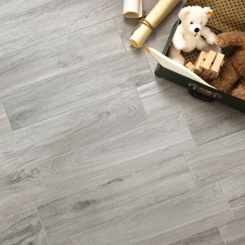 Carrelage effet parquet gris
