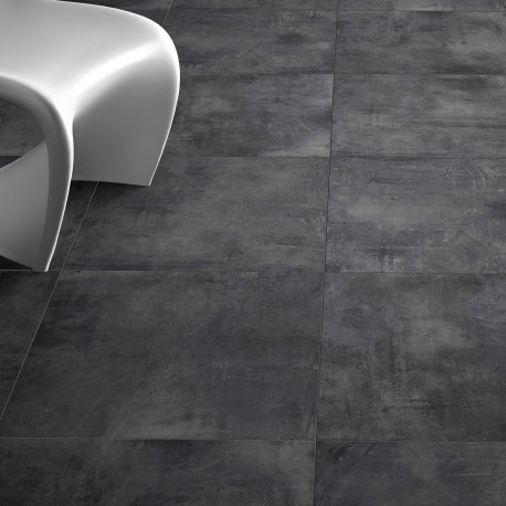 Carrelage imitation parquet gris anthracite