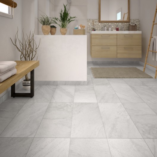 Carrelage effet ardoise blanc