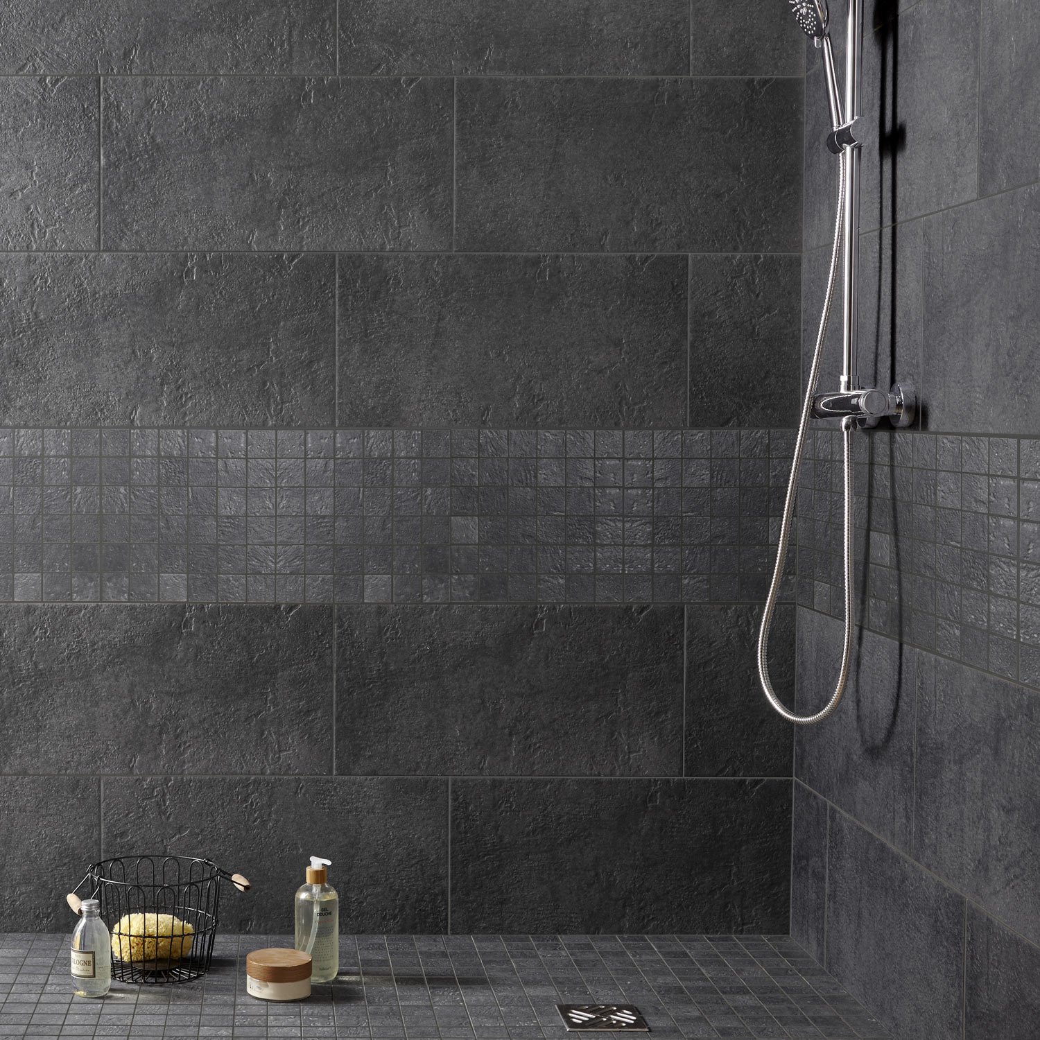 Carrelage mosaique anthracite