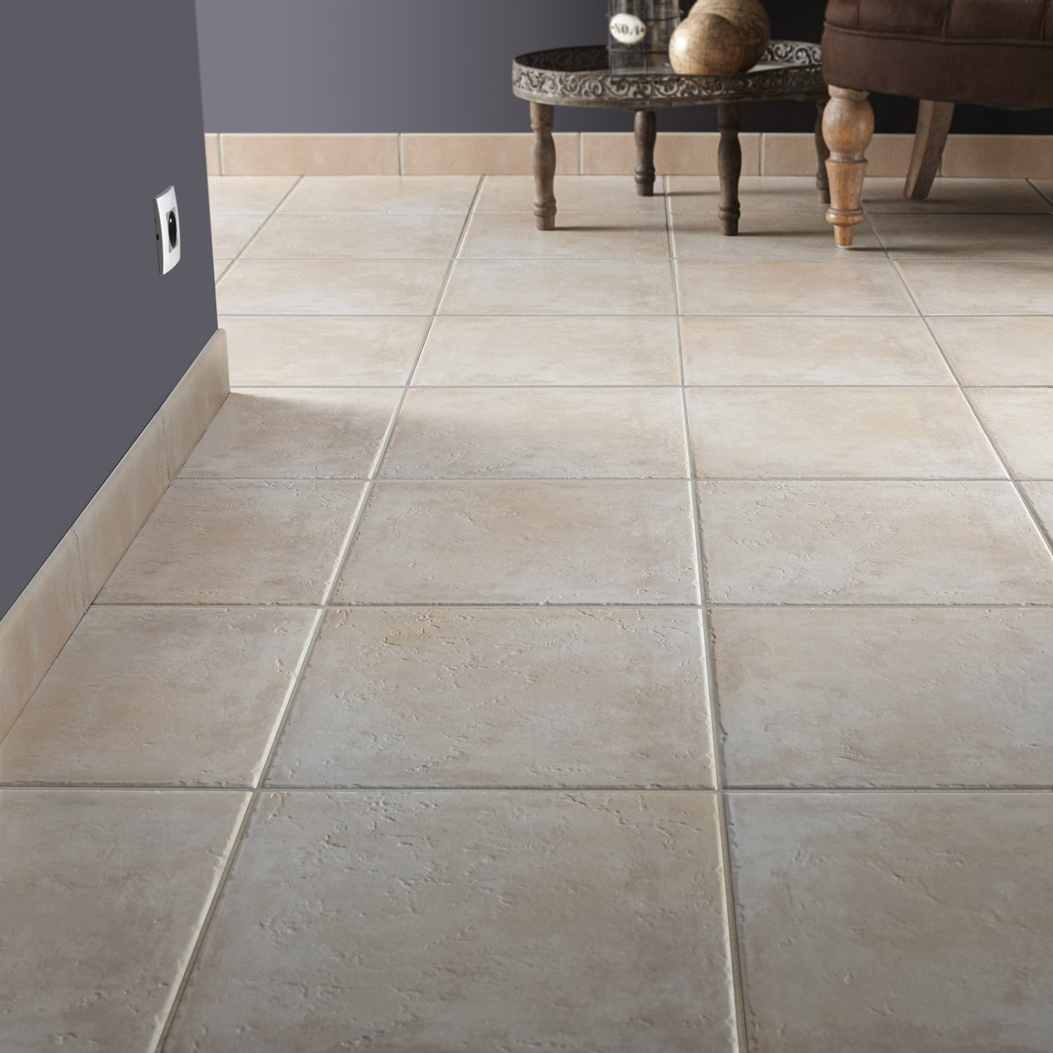 Carrelage beige mur