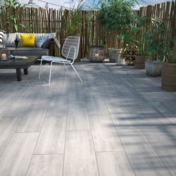 Carrelage blanc terrasse