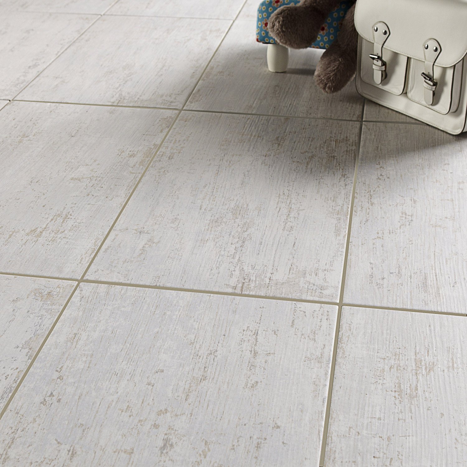 Carrelage effet ardoise blanc