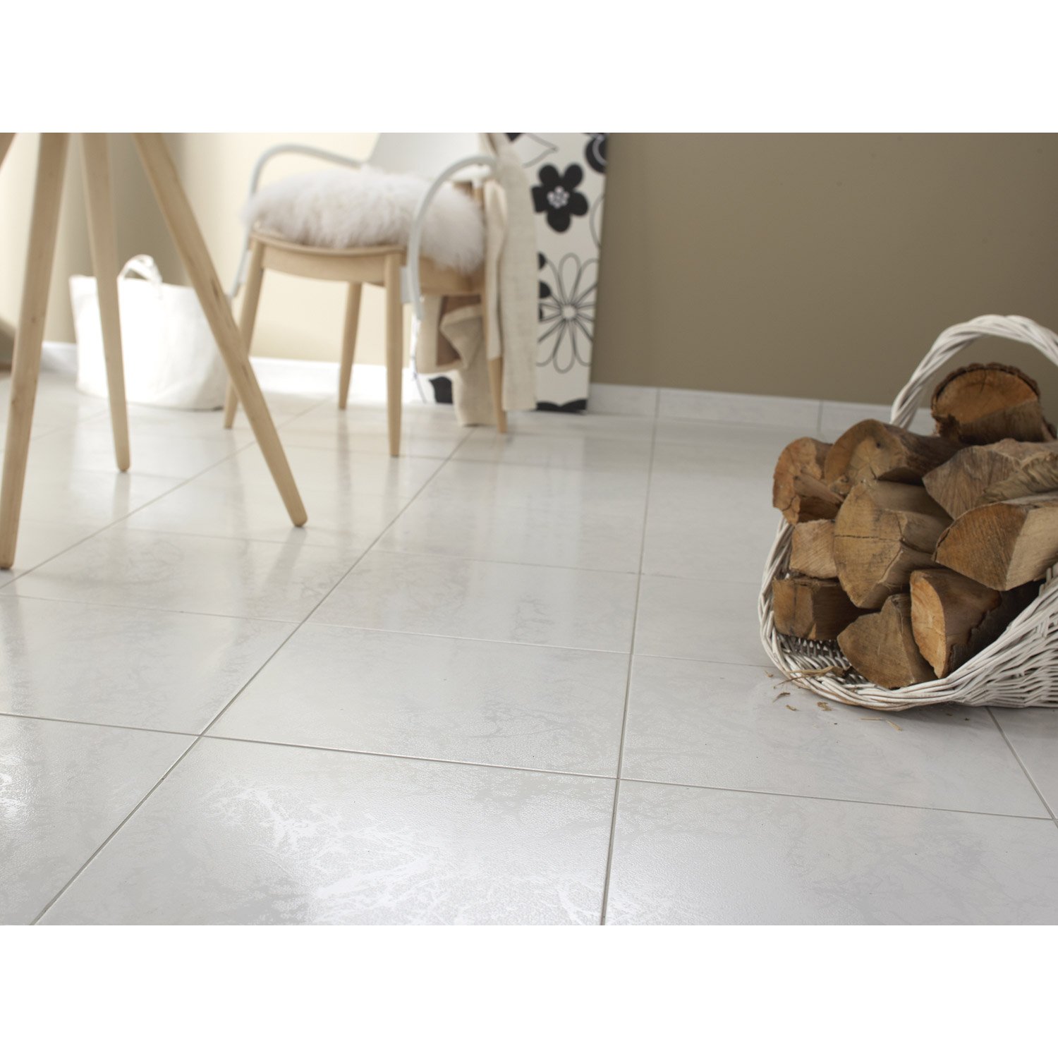Carrelage blanc brillant 45x45