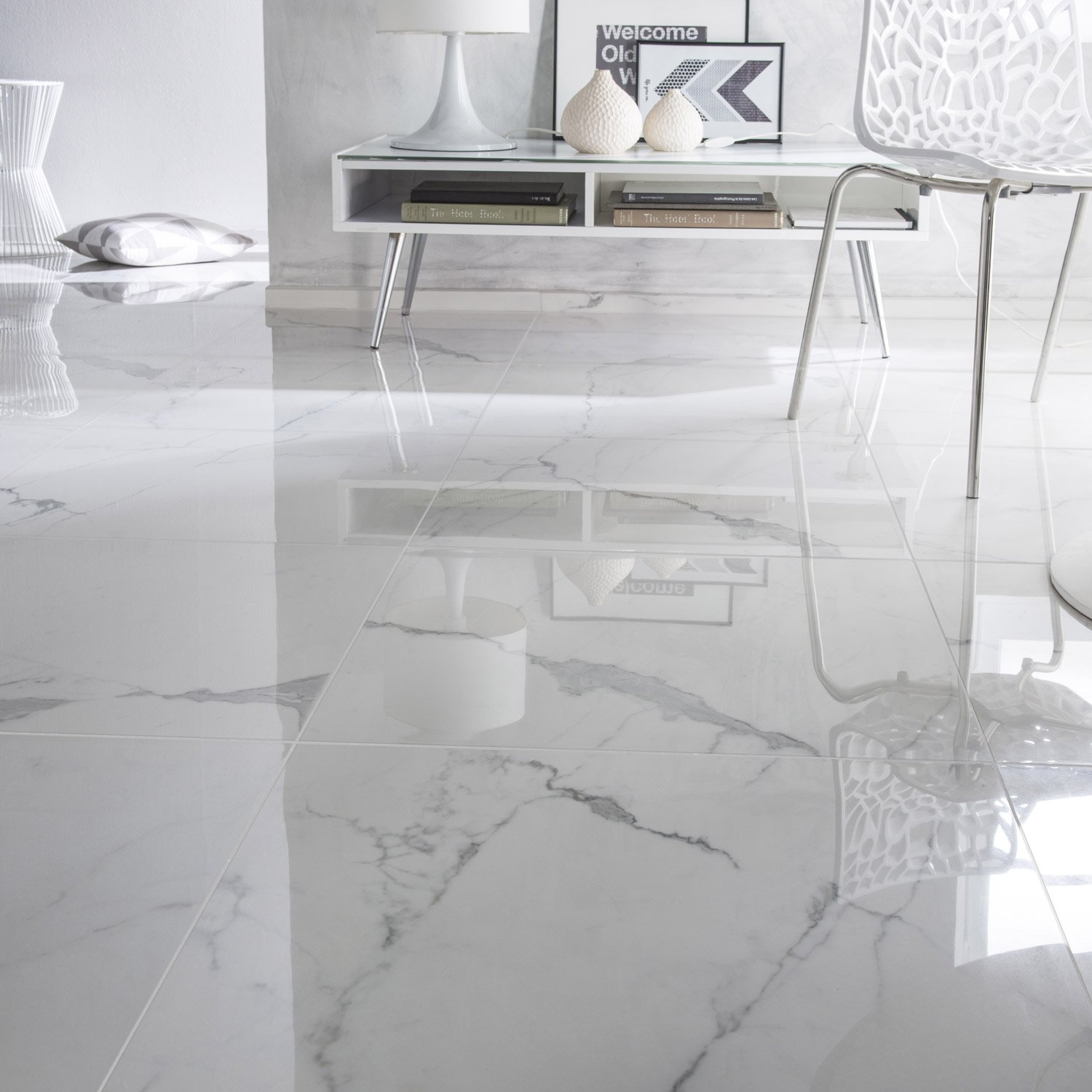 Carrelage blanc brillant pas cher
