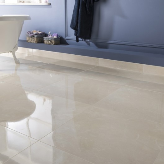 Carrelage brillant creme