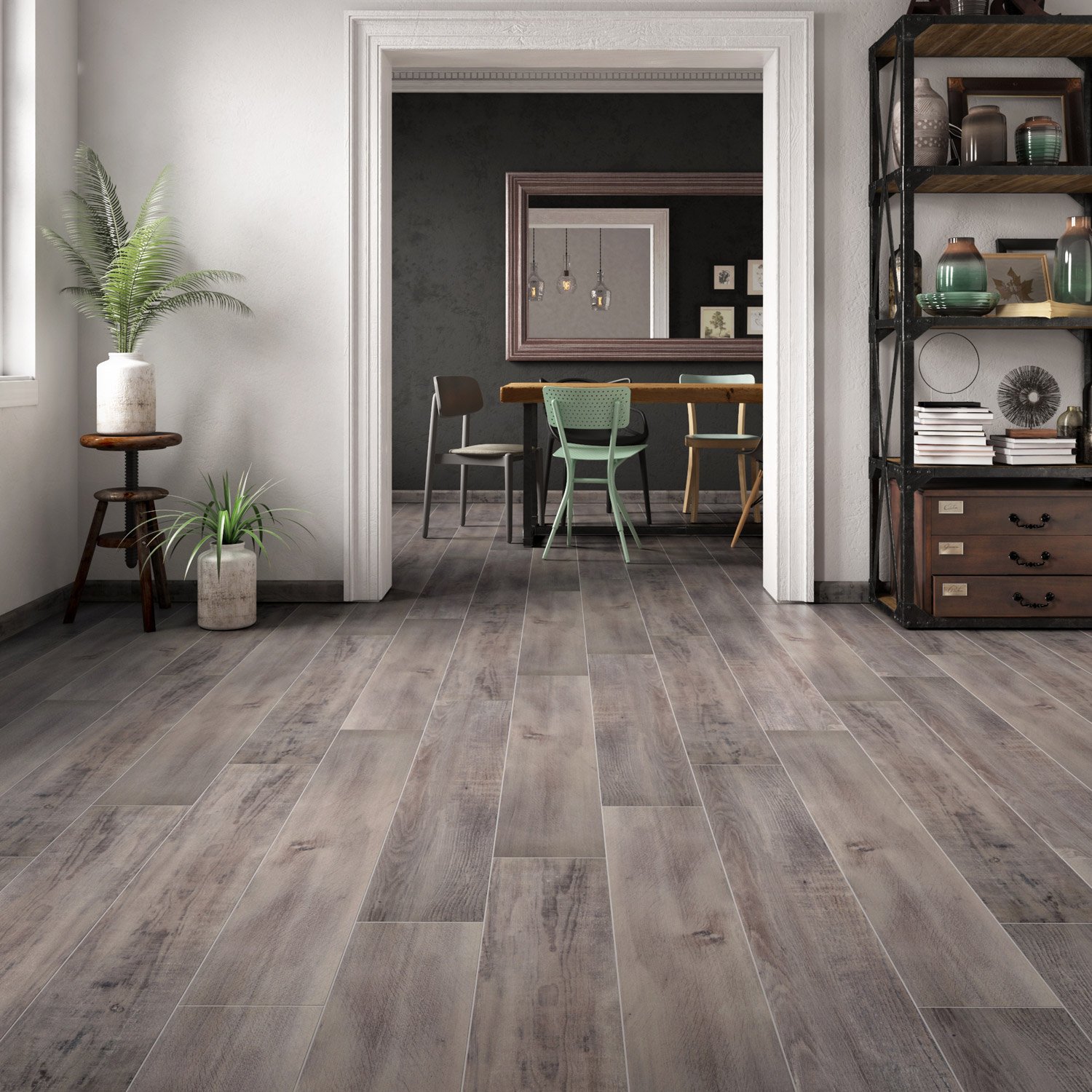 Carrelage bois bleu