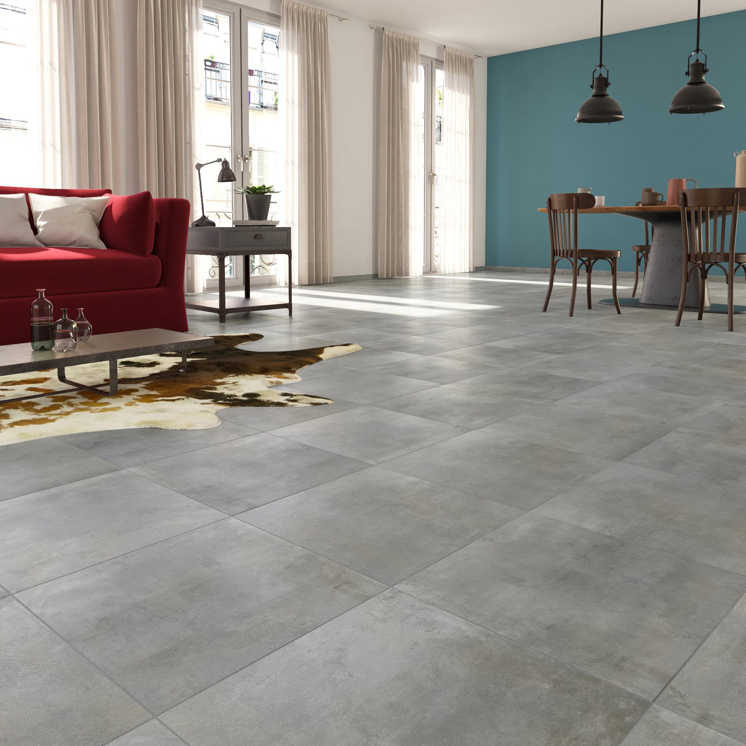 Un carrelage gris