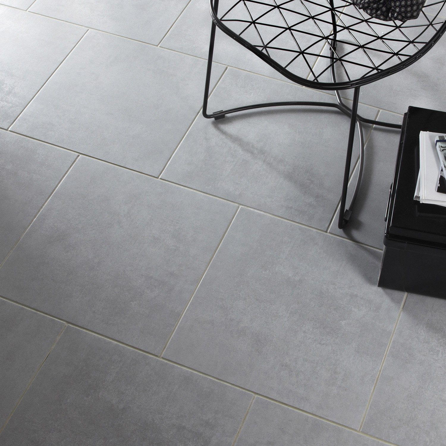 Carrelage sol cuisine gris brillant